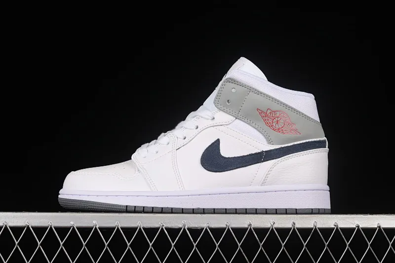 All categories Air Jordan Jordan series basketball shoes Air Jordan 1 Mid Z version Air Jordan 1 Mid AJ1 Joe 1 simple white and gray mid-top retro basketball shoes DR8038-100